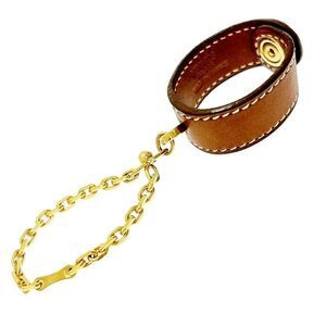 Hermes Leather Nomade Globe Holder Brown Gold Engraved □H 397838